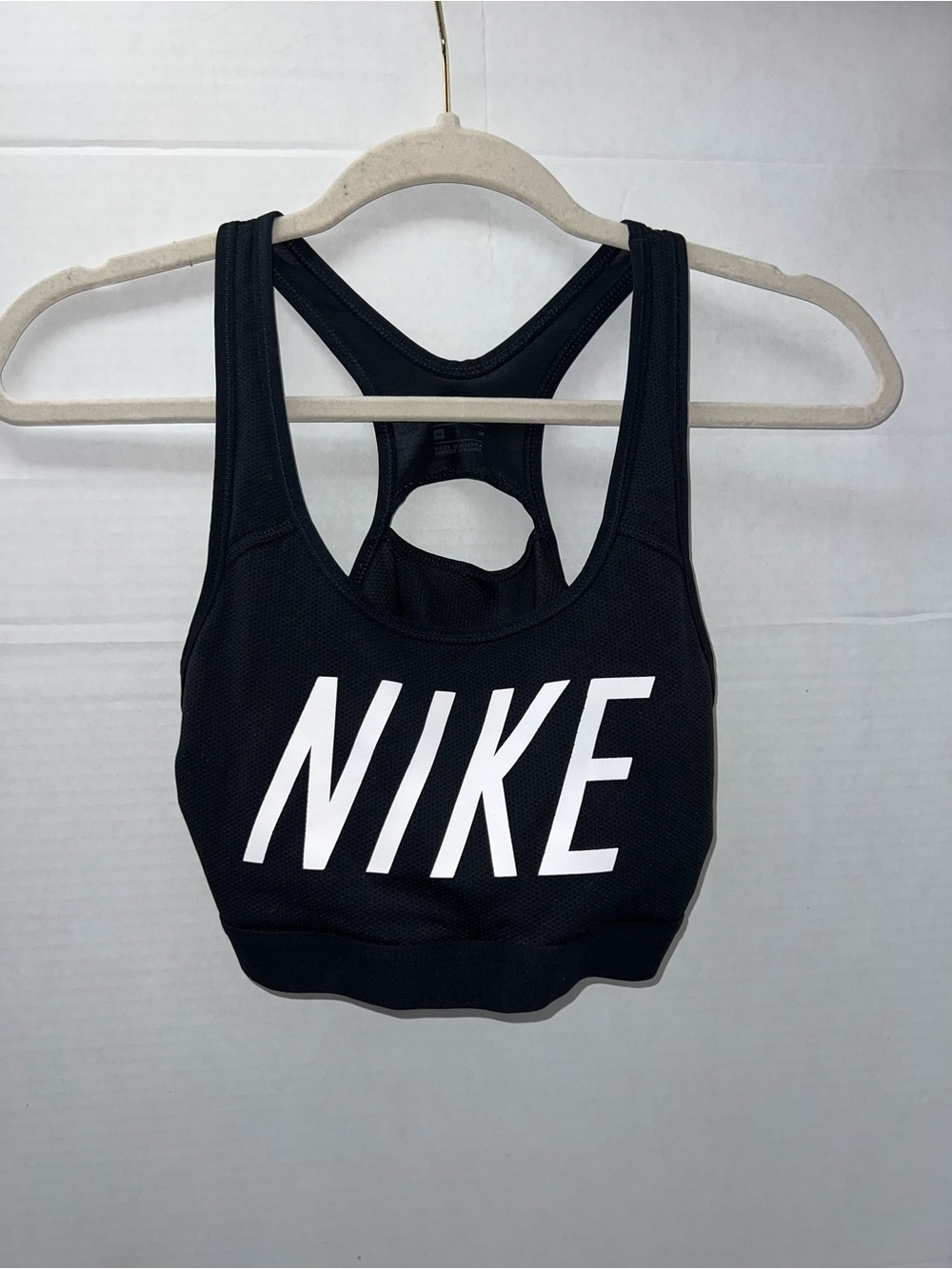 Nike Black Sports Bra with White NIKE Logo